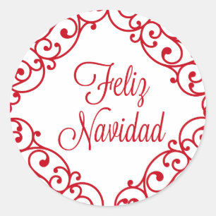 Redonda Feliz Navidad pegatina