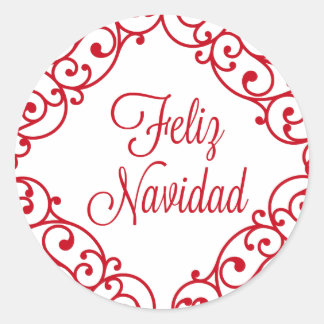 Redonda Feliz Navidad pegatina