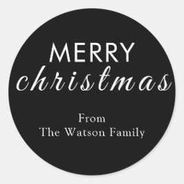 Redonda Feliz Navidad Pegatina de Ronda de Guión Moderno