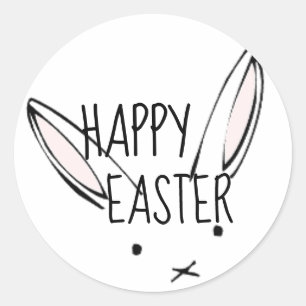 Redonda Feliz Pegatina Conejo de Pascua