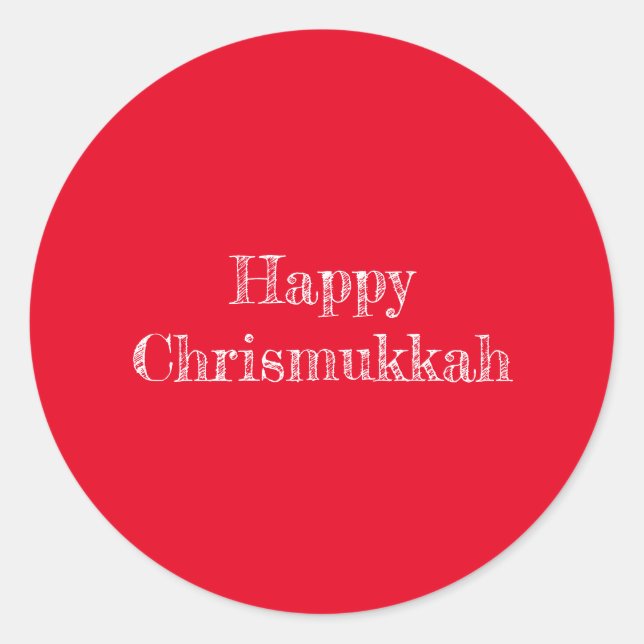 Redonda Feliz Pegatina de Chrismukkah (Anverso)