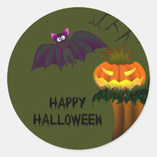 Redonda Feliz Pegatina de Halloween