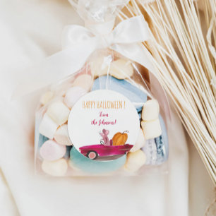 Redonda Feliz Pegatina de Halloween para las bolsas de dul