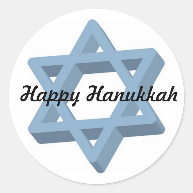 Redonda Feliz Pegatina de Hanukkah (Anverso)