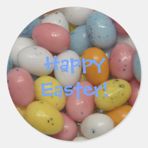 Redonda Feliz Pegatina de Jellybean de Pascua