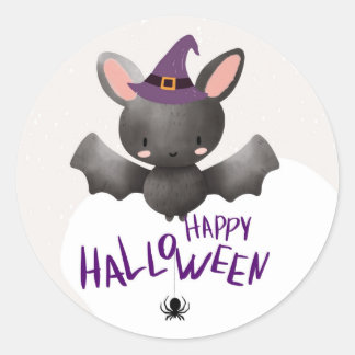 Redonda "Feliz Pegatina de la ronda de Bate de Halloween"