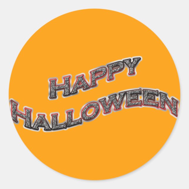 Redonda Feliz Pegatina de la Ronda de Halloween (Anverso)