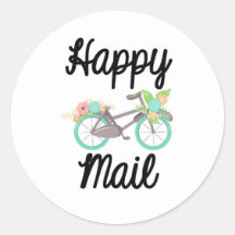 Feliz Pegatina de Mail - ¡bicicleta floral!