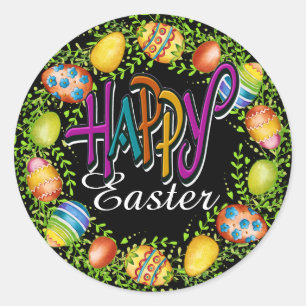 Redonda Feliz Pegatina de Pascua