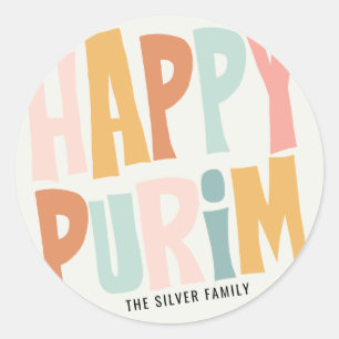 Redonda Feliz Pegatina de ronda de purim