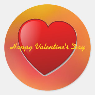 Redonda Feliz Pegatina de San Valentín