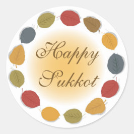 Redonda Feliz Pegatina de vacaciones de Sukkot