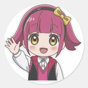 Redonda "Feliz Pegatina de Wave Anime"
