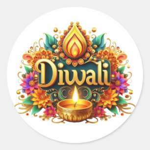 Redonda Feliz Pegatina Diwali