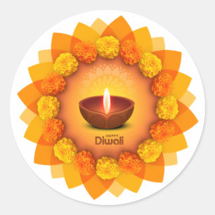 Redonda Feliz pegatina Diwali