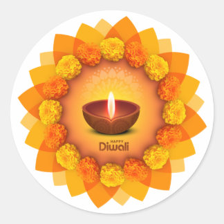Redonda Feliz pegatina Diwali