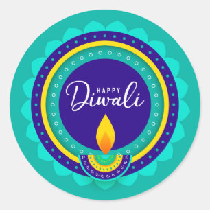 Redonda Feliz Pegatina Diwali