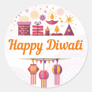 Redonda Feliz pegatina Diwali