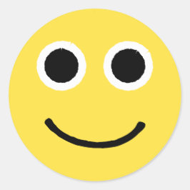 Redonda Feliz Pegatina facial Emoticon sonriente amarillo