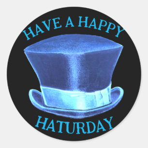 Redonda Feliz Pegatina Gorra de Haturday