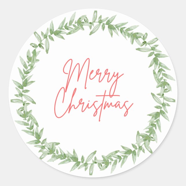 Redonda Feliz pegatina navideño (Anverso)