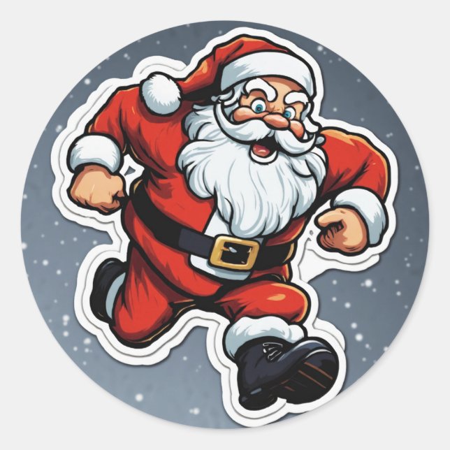 Redonda Feliz pegatina navideño (Anverso)
