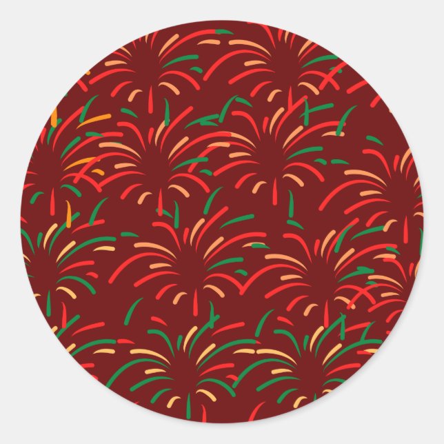 Redonda Feliz Pegatina navideño (Anverso)