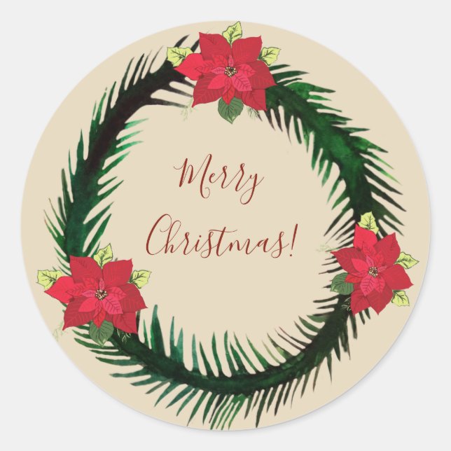 Redonda Feliz Pegatina navideño (Anverso)