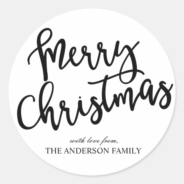 Redonda Feliz Pegatina navideño/vacaciones (Anverso)