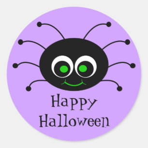 Redonda Feliz Pegatina Toon Spider de Halloween