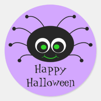 Redonda Feliz Pegatina Toon Spider de Halloween