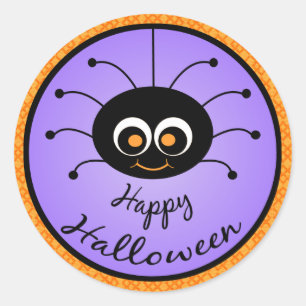Redonda Feliz Pegatina Toon Spider de Halloween