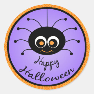 Redonda Feliz Pegatina Toon Spider de Halloween