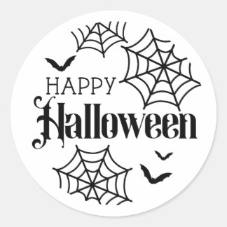 Redonda Feliz Pegatina web de la araña de Halloween