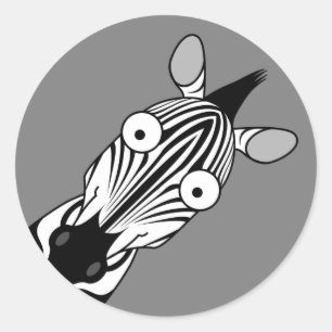REDONDA FELIZ PEGATINA ZEBRA
