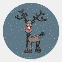 Feliz Stressmas con Rudolph el Reno Pegatina