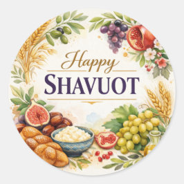 Redonda Feliz Tarjeta de Shavuot, y Pegatina