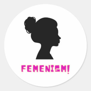 Redonda Feminismo - ¡¡¡Derechos de la mujer!!! Pegatina