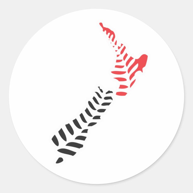 Redonda Fern NZ 5 Pegatina (Anverso)