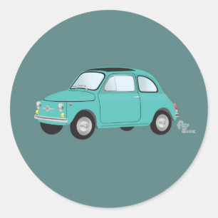 Redonda Fiat 500 Pegatina