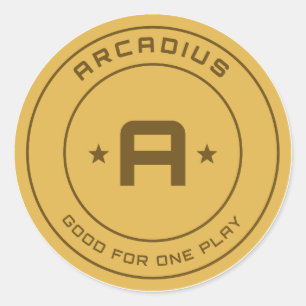 Redonda Ficha de Arcade de Arcadius Pegatina