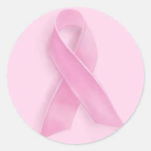 Redonda Ficha pegatina de la conciencia del cáncer de mama