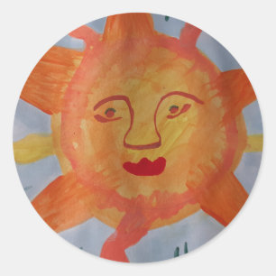 Redonda Fiery Sun Pegatina