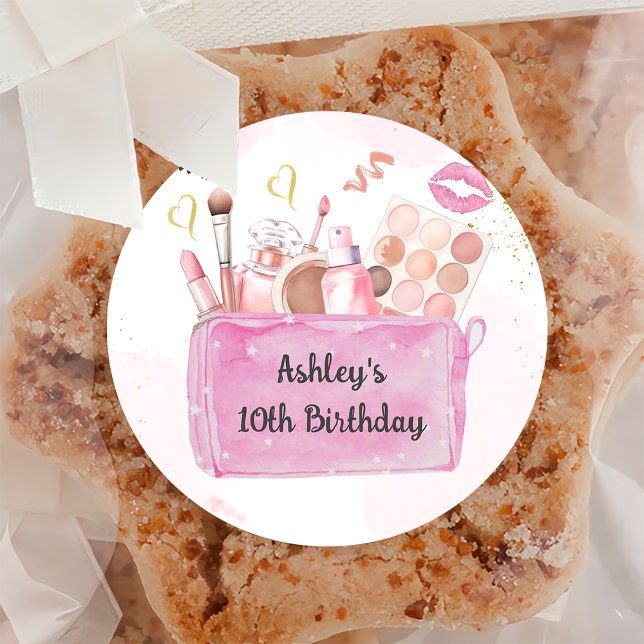 Redonda Fiesta Chica Maquillaje Pegatina del partido de cu (Subido por el creador)