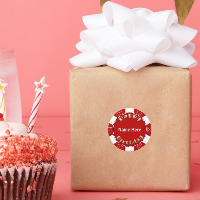 Redonda Fiesta de cumpleaños agregar edad pegatina de fich (Fiesta)