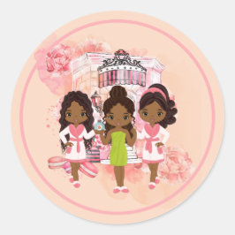 Redonda Fiesta de Spa americano africano Pegatina redondo 