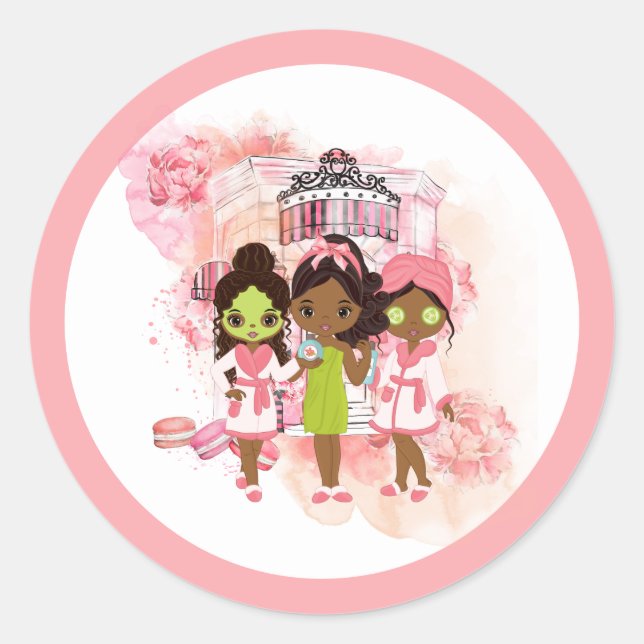 Redonda Fiesta de Spa americano africano Pegatina redondo  (Anverso)