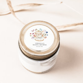 Redonda Fiesta de té Pegatina de ducha de novia