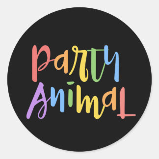 Redonda Fiesta Pegatina de animales
