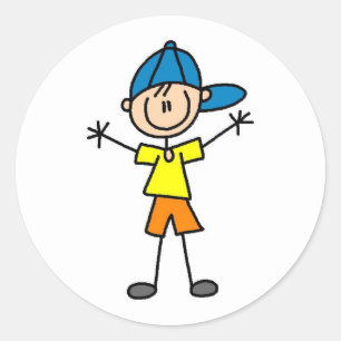 Redonda Figura pegatina del palillo del muchacho